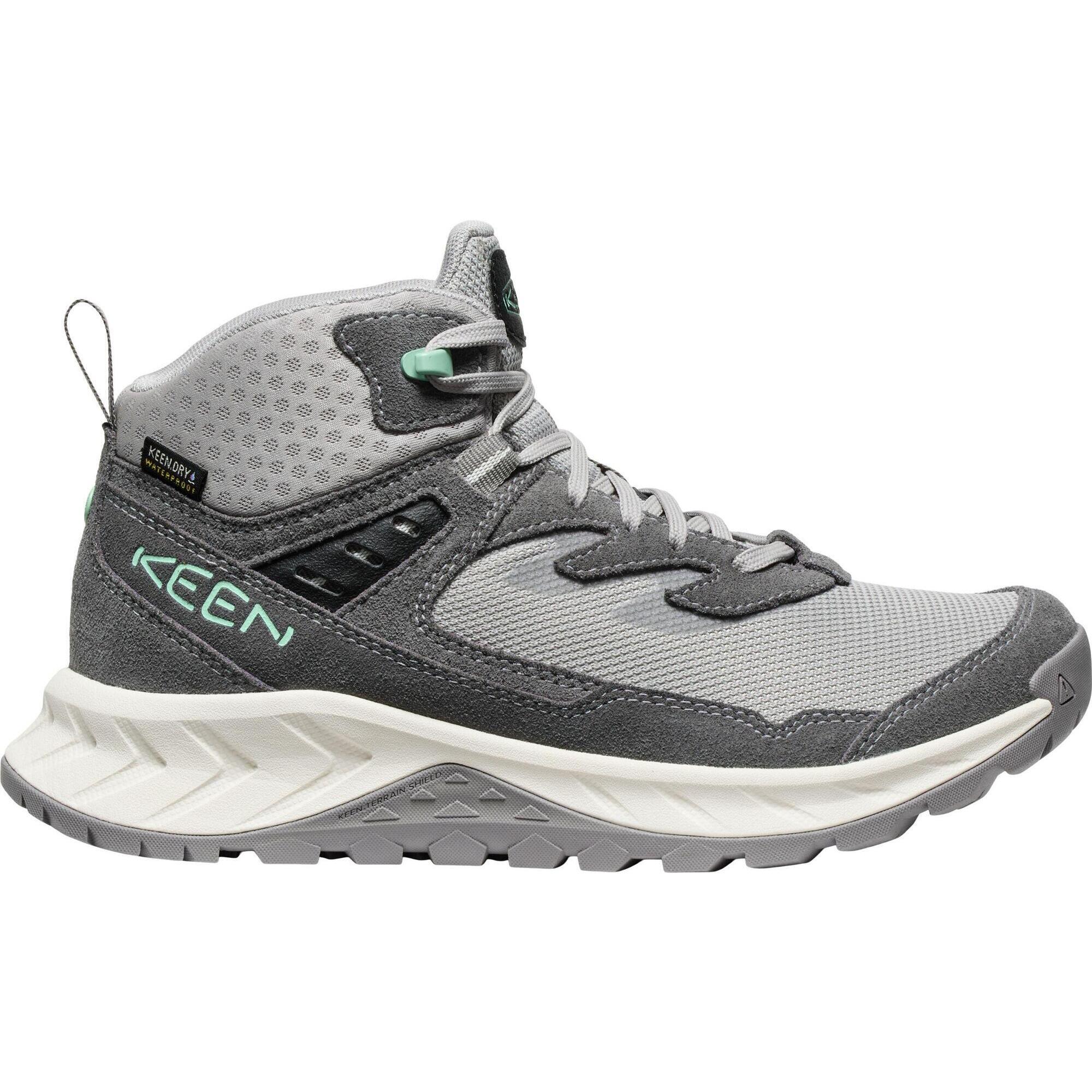 Keen - Femme Hightrail Mid Wp W Chaussures De Randonnée Gris Clair/vertlichen - Chaussure D'Approche - Gris|vert - 35,5 - Decathlon
