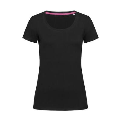 Dames stretch tshirt (zwart opaal)