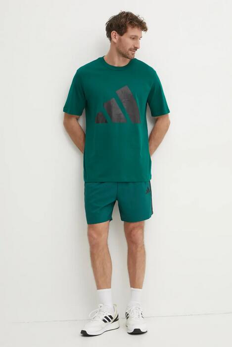 T-shirt uomo adidas essentials big logo - verde 2/4