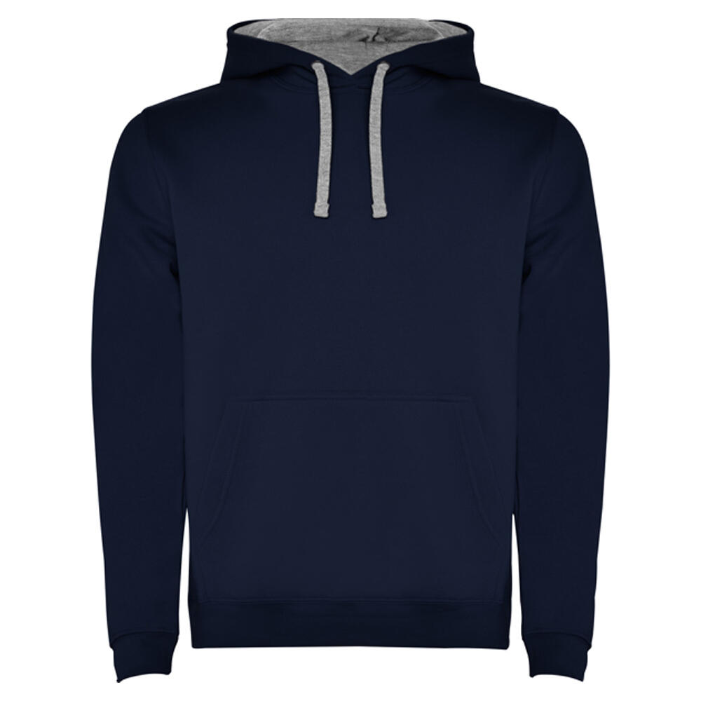 Mens Urban Hooded Sweatshirt (Navy Blue/Heather Grey)
