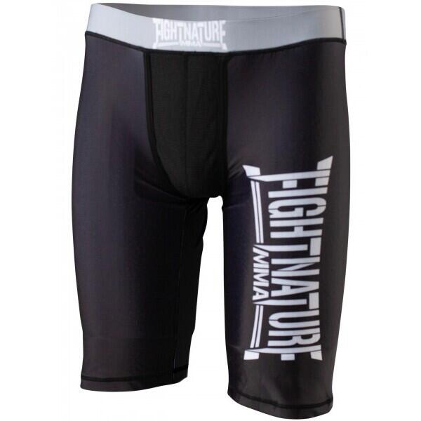 Fightnature - Short De Compression Longues Fightnature - Short - Blanc|noir - Decathlon
