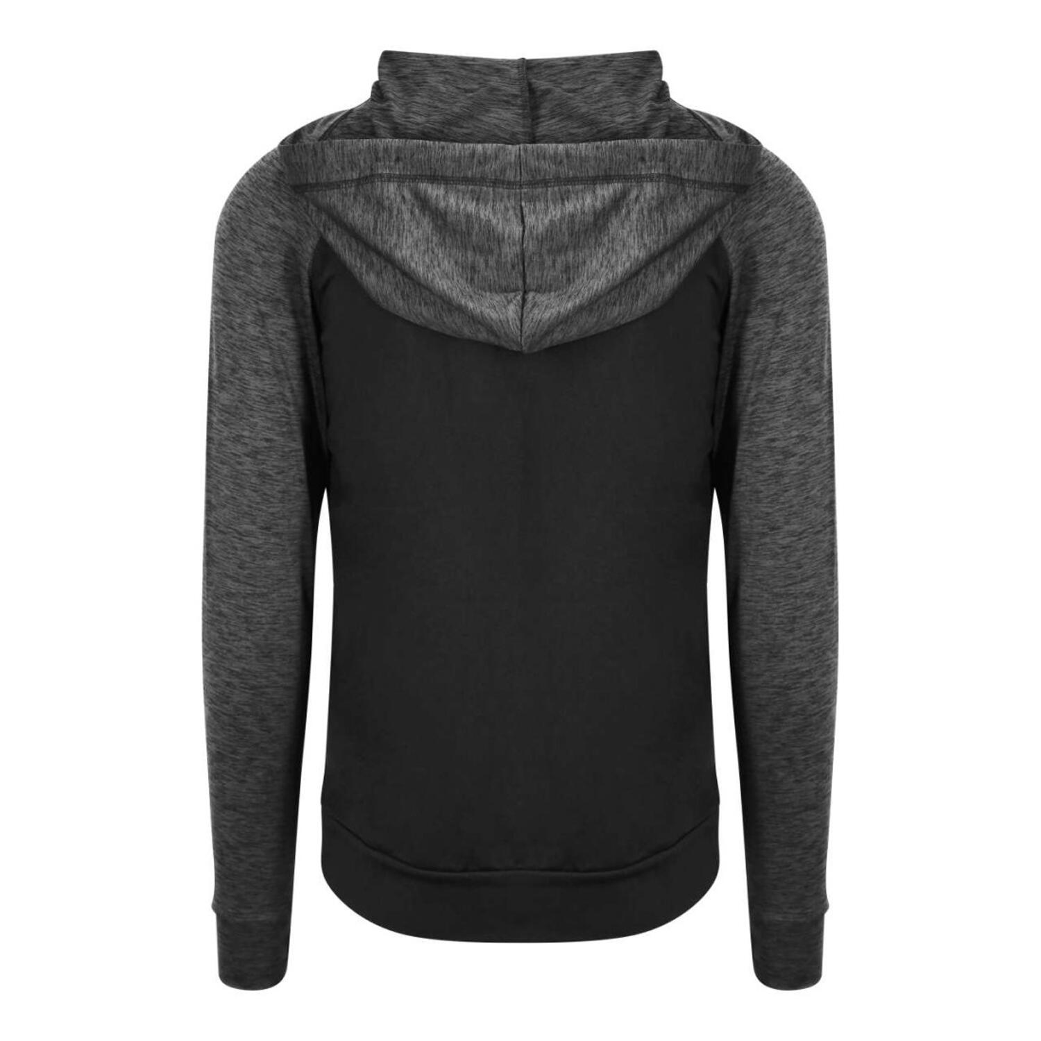 Sudadera con Cremallera Contraste de Mezcla para Hombre Negro, Negro Pizarra 2/2