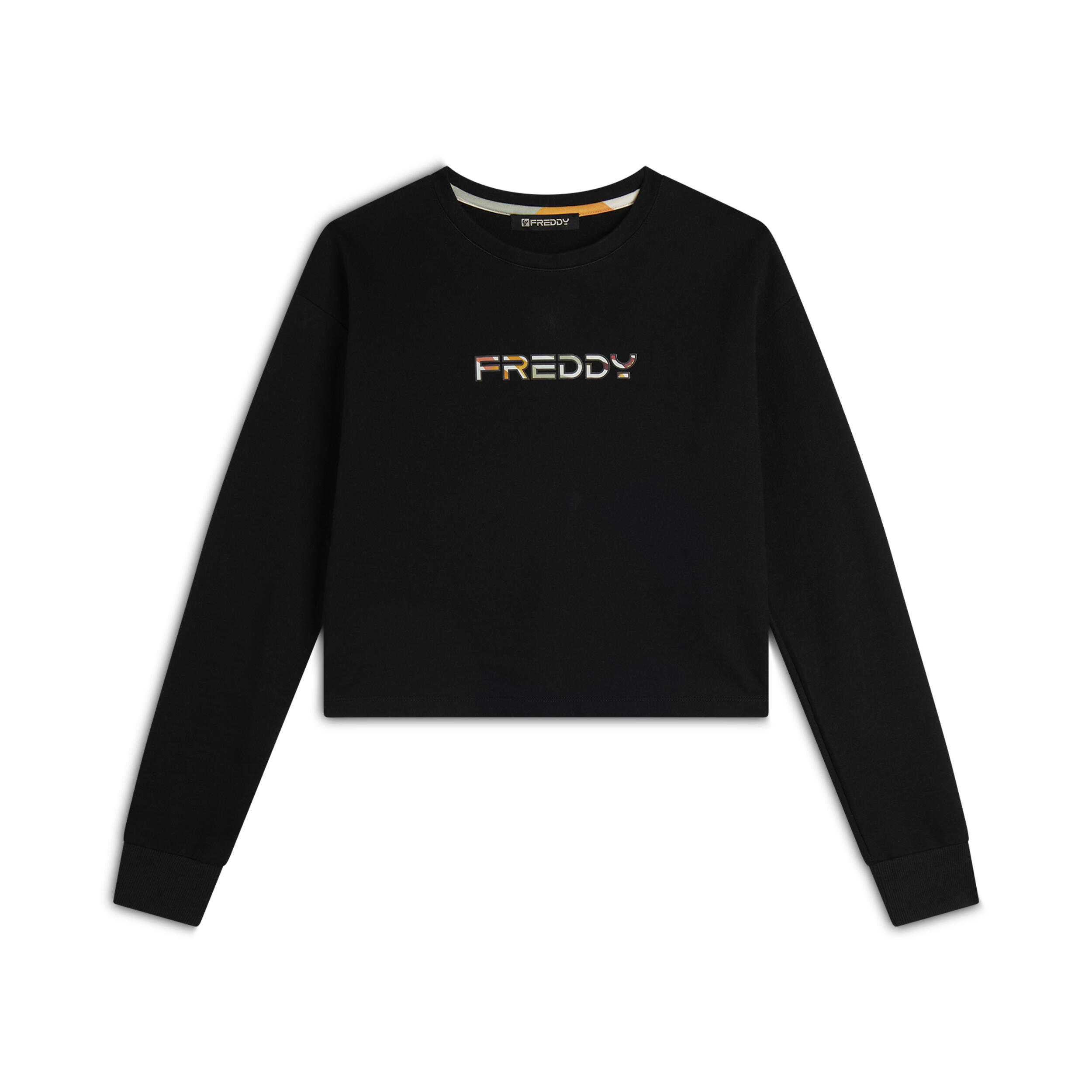 FREDDY Felpa Cropped con Logo Multicolore