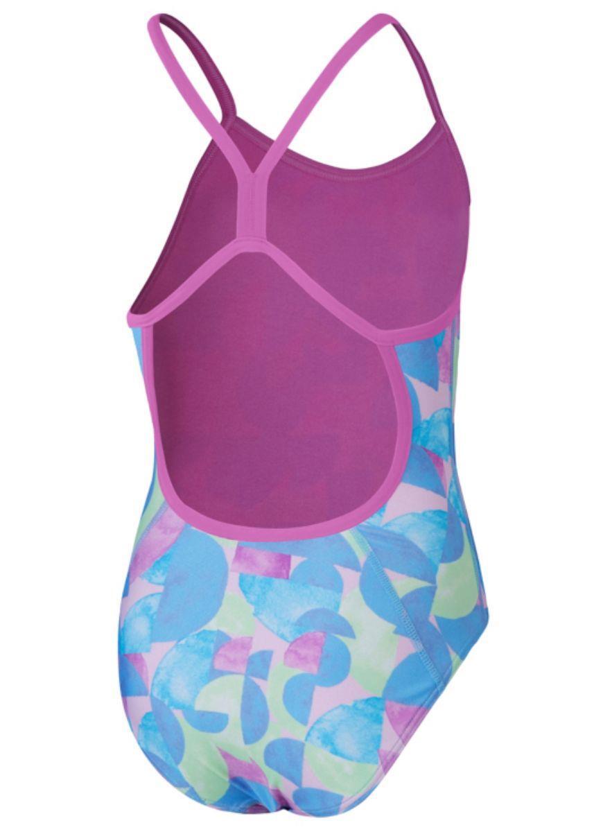 Speedo Girls Allover Digital Vback Swimsuit - Kiki Pink/Picton Blue/Matcha 2/3
