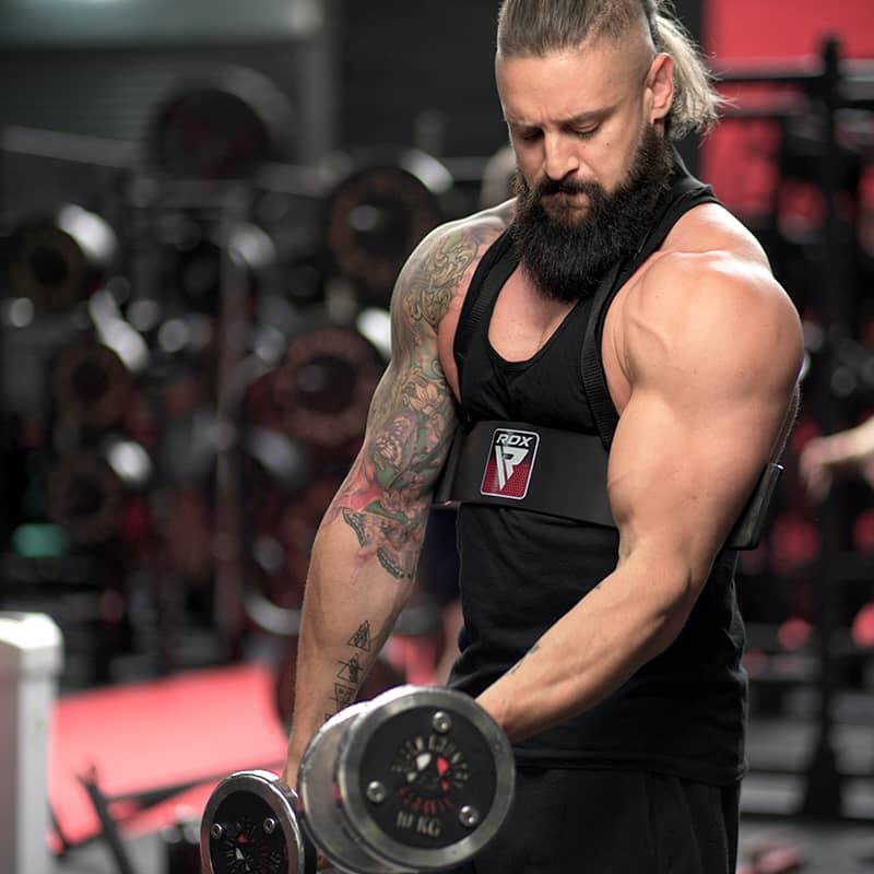 RDX T2 Arm Blaster pour curls biceps Noir 3/6