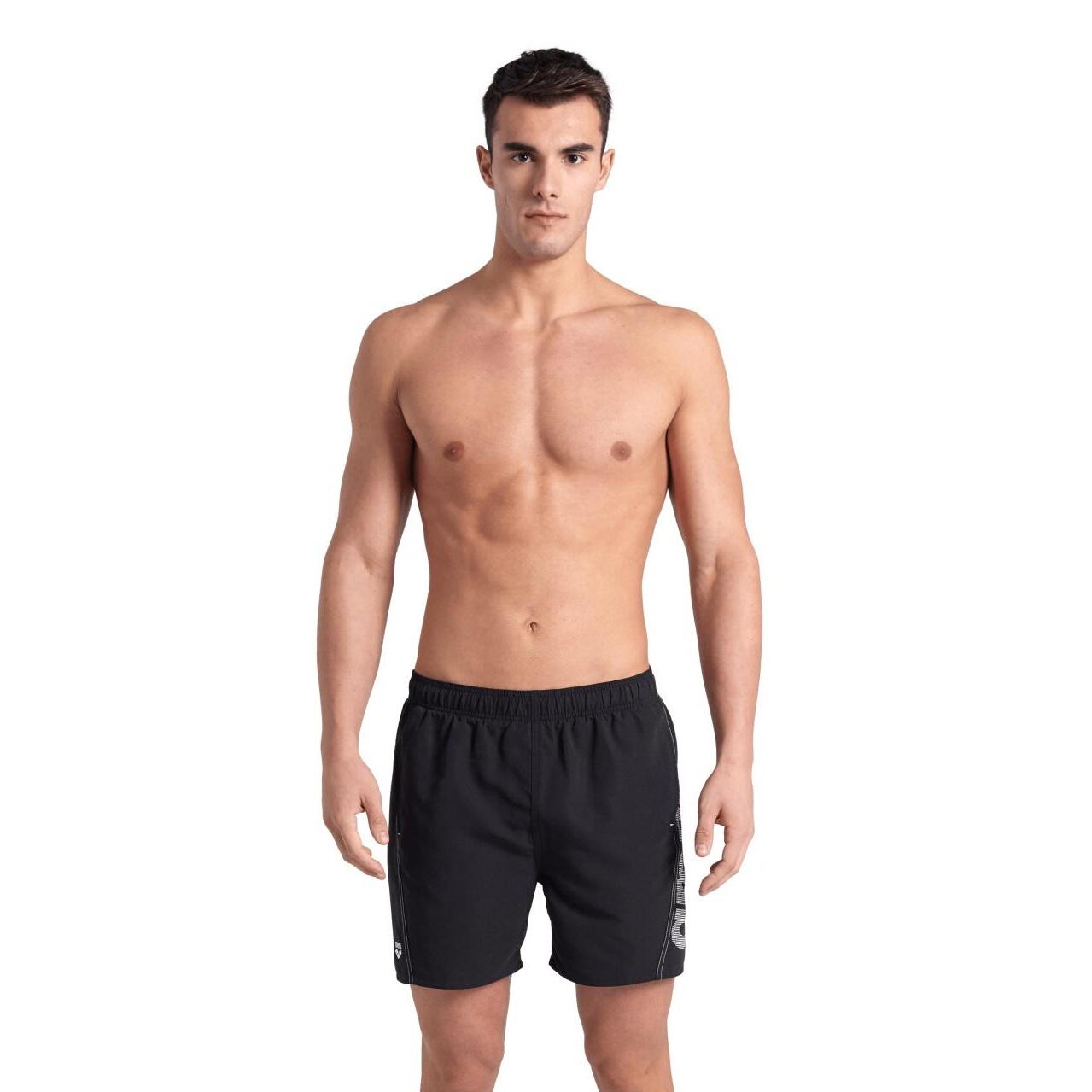 ARENA Mens Fundamental Swimming Trunks (Black/White)