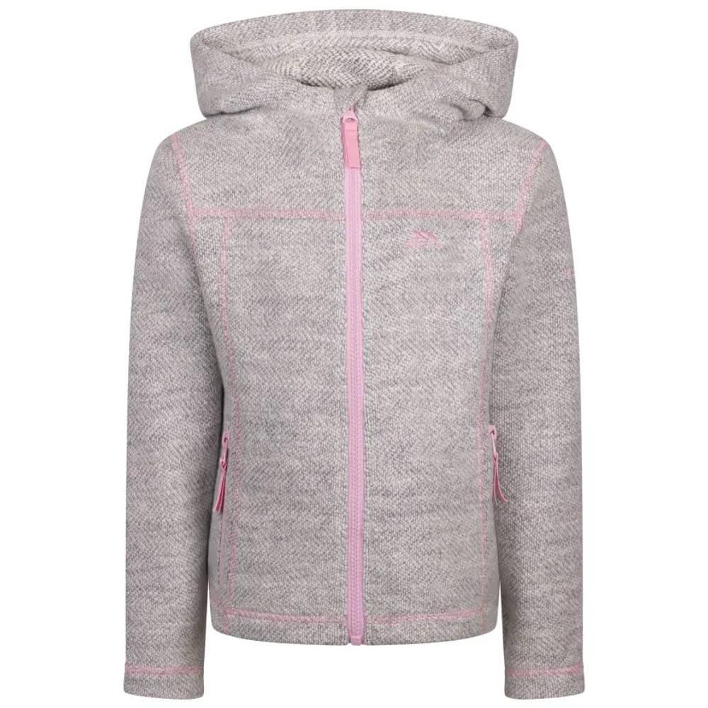TRESPASS Dames Shawna Fleece Full Zip Hoodie (Wit/Roze)