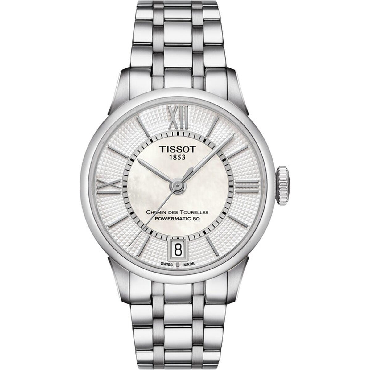 Relógio feminino tissot chemin des tourelles powermatic 80