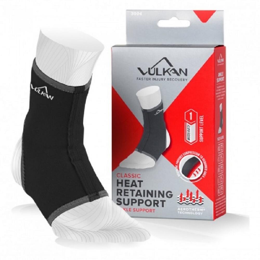 VULKAN Unisex Adult Classic 3004 Compression Ankle Support (Black/Grey)