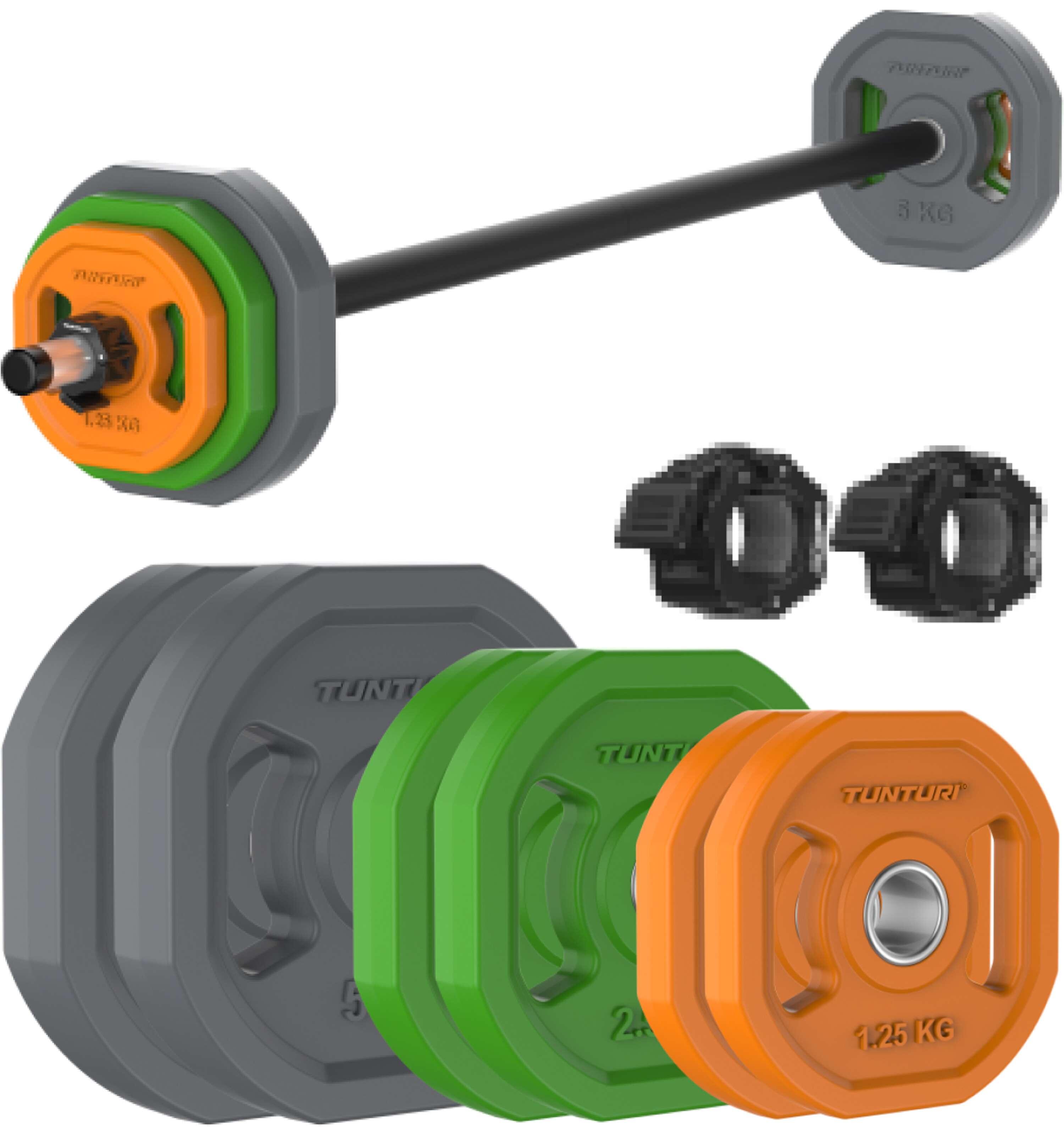 TUNTURI Aerobic pump gewichtenset 20KG - Halterset van Rubber - incl. halterstang
