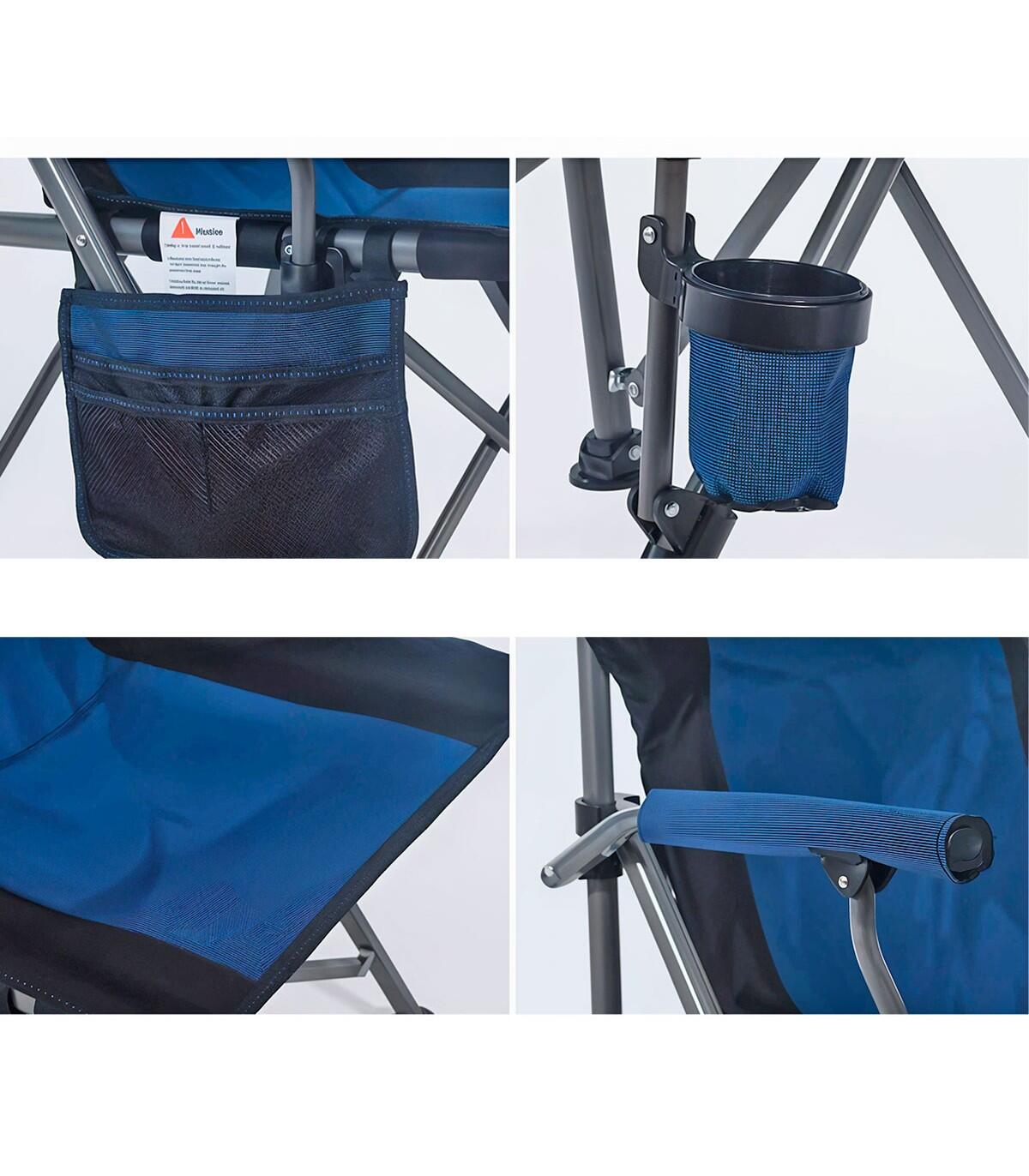 Inklapbare campingstoel Oxford 600D blauw – lichtgewicht tot 150 kg 3/6