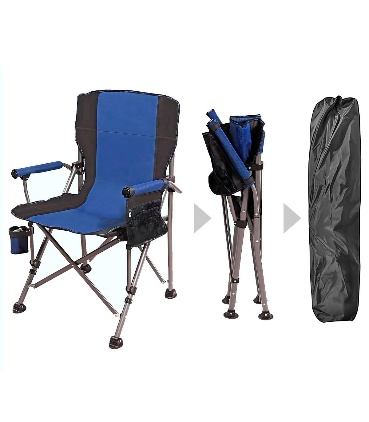 Inklapbare campingstoel Oxford 600D blauw – lichtgewicht tot 150 kg 4/6