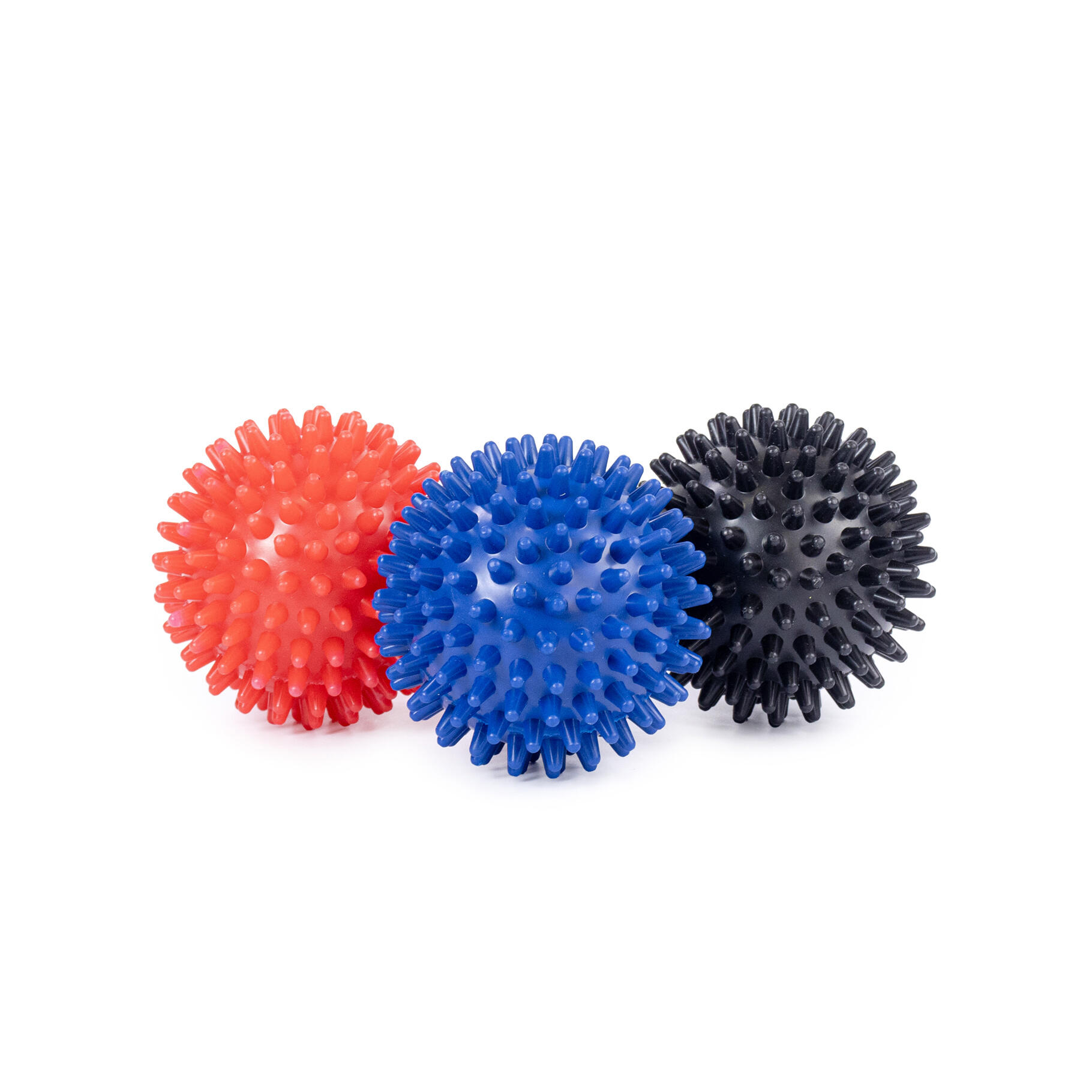 Spiked Massage Ball (Pack of 3) (Red/Blue/Black) 1/4