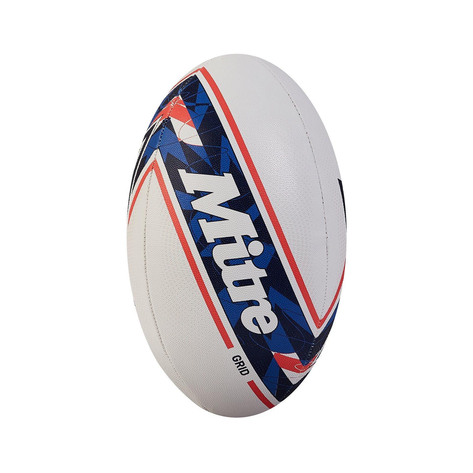 MITRE Grib Rugby Ball (White/Blue)