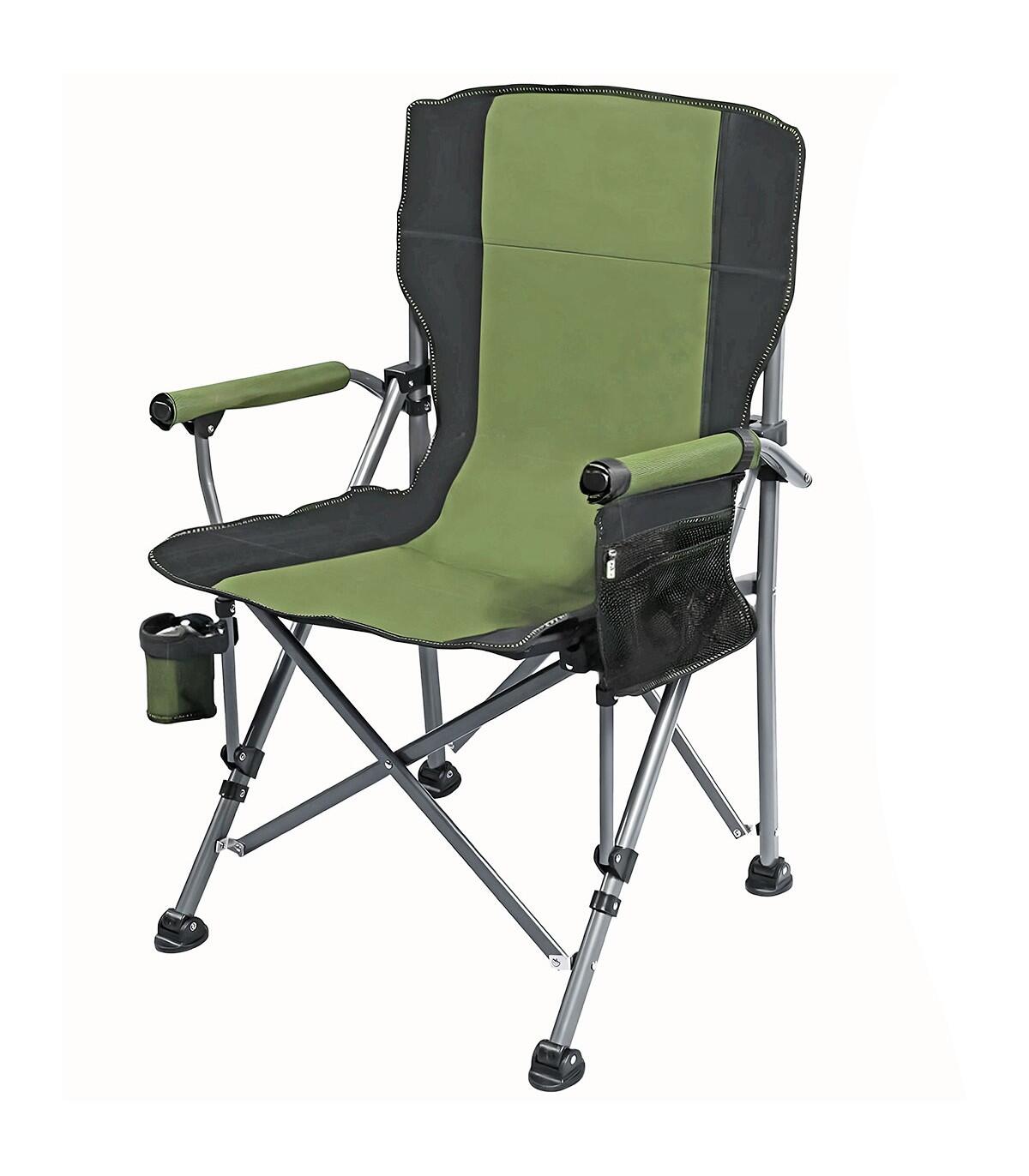 KOL OUTDOOR Cadeira de acampamento dobrável Oxford 600D, verde