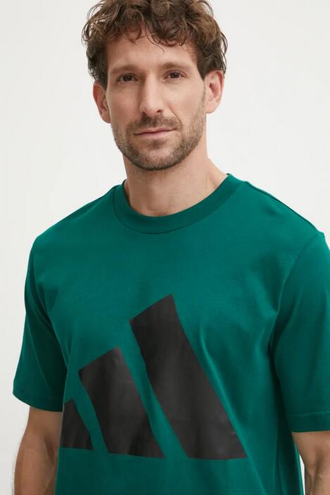T-shirt uomo adidas essentials big logo - verde 3/4