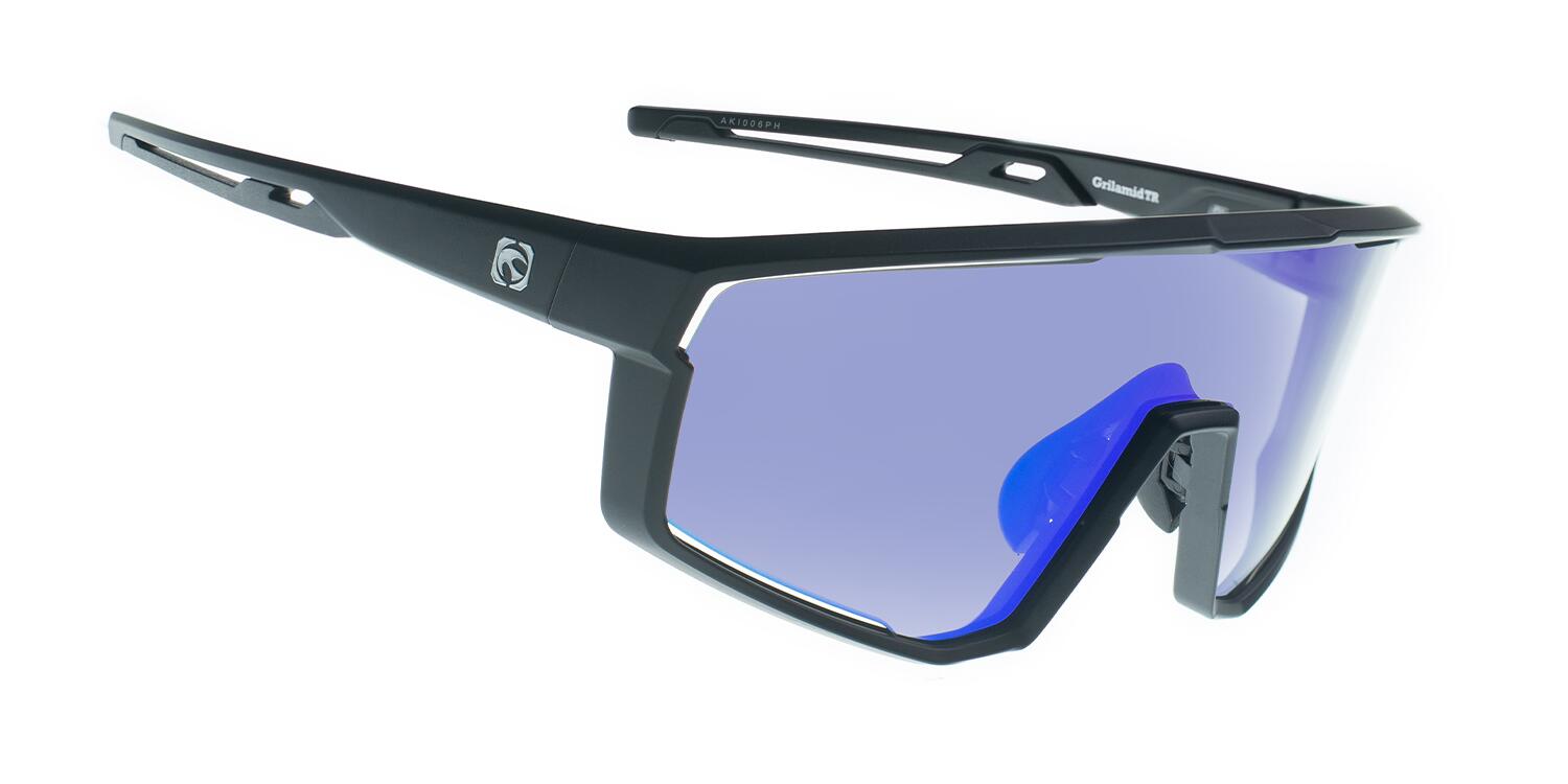Óculos de sol akila preto fosco, cx azul fotocromático - cat.1-3 - mundaka