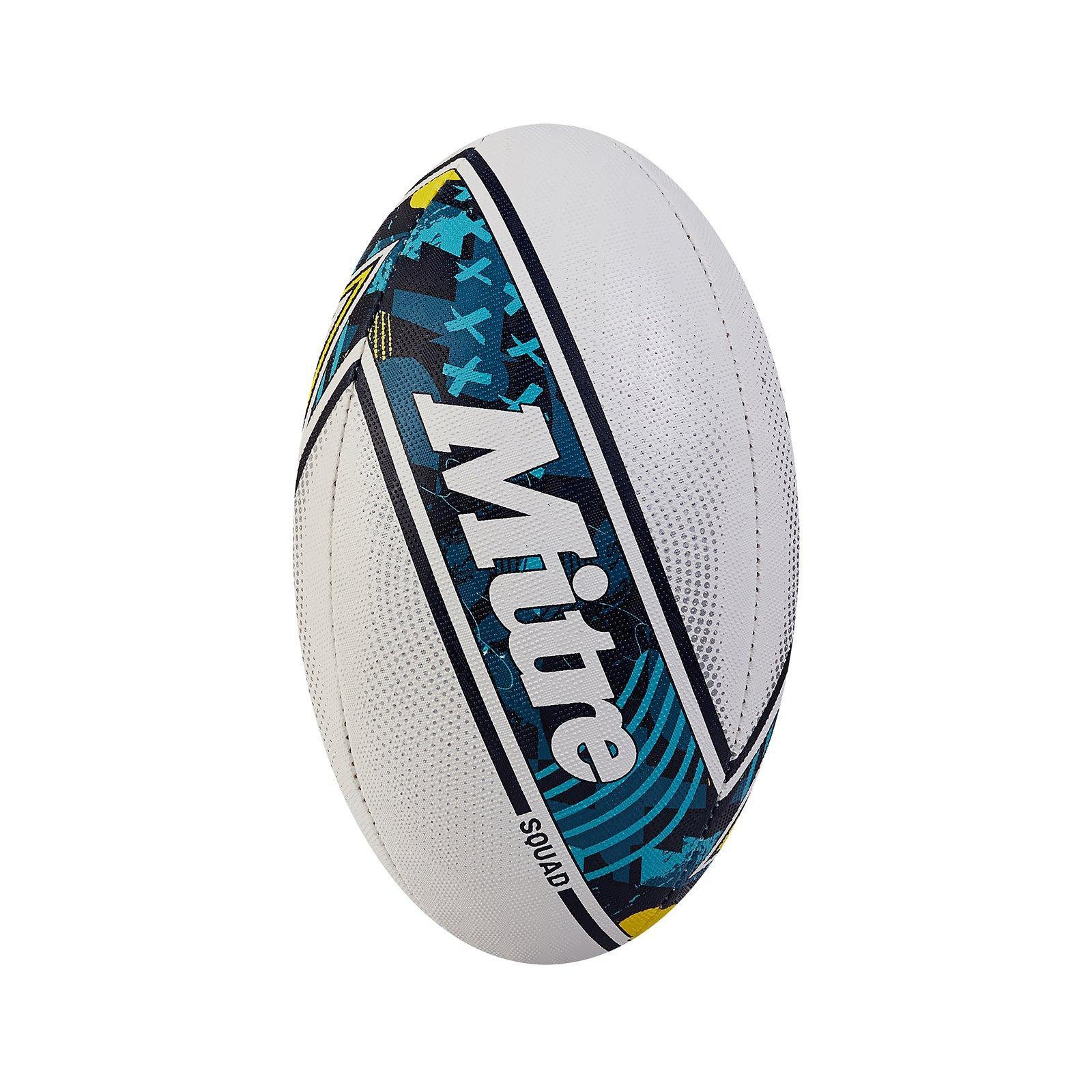 MITRE Squad Rugby Ball (White/Blue/Black)