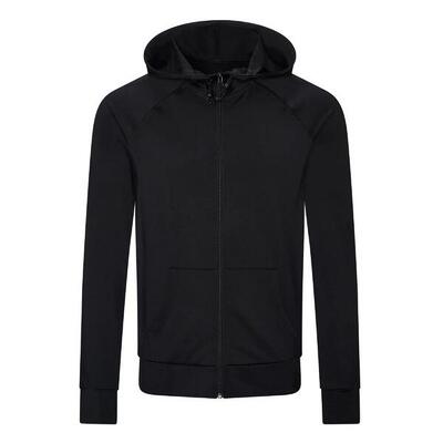 Heren slim full zip hoodie (jet zwart)