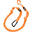Longe de tranction ONE pour chien canicross jogging orange, mousqueton noir
