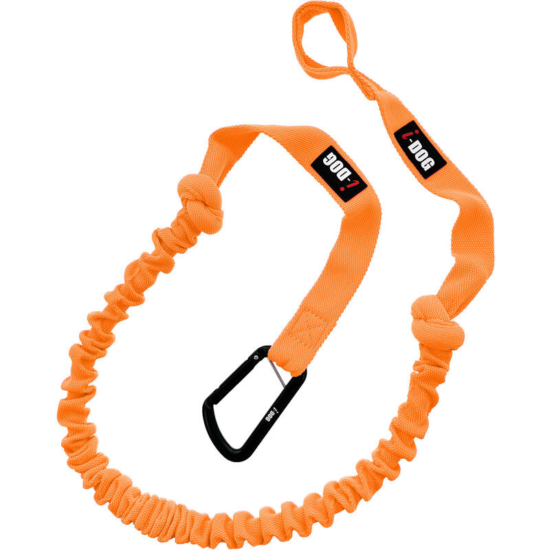 Longe de tranction ONE pour chien canicross jogging orange, mousqueton noir