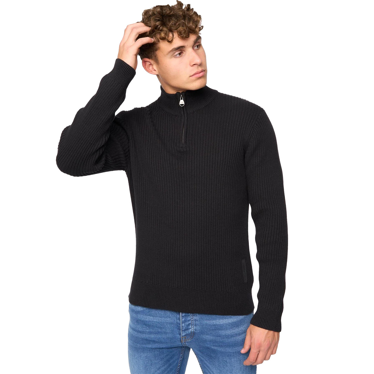 Pullover Cerniera Ad Un Quarto Uomo Crosshatch Havaline Grano 2/4