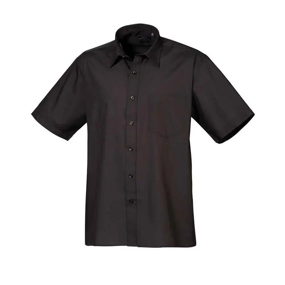 Mens Poplin ShortSleeved Shirt (Black)