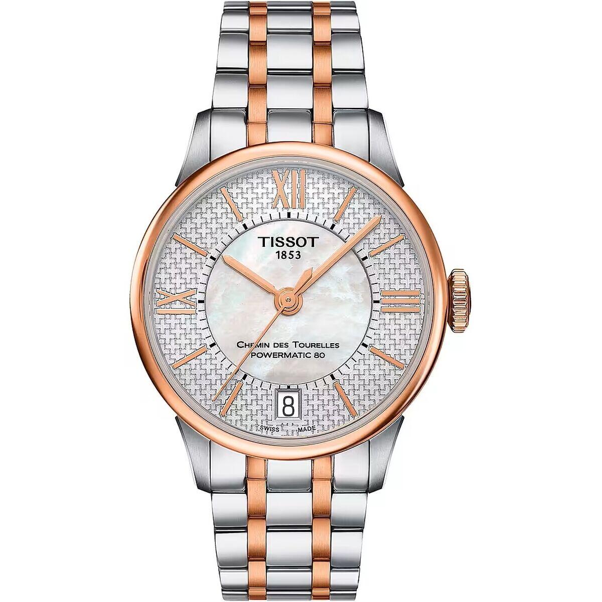 Relógio feminino tissot chemin des tourelles powermatic 80