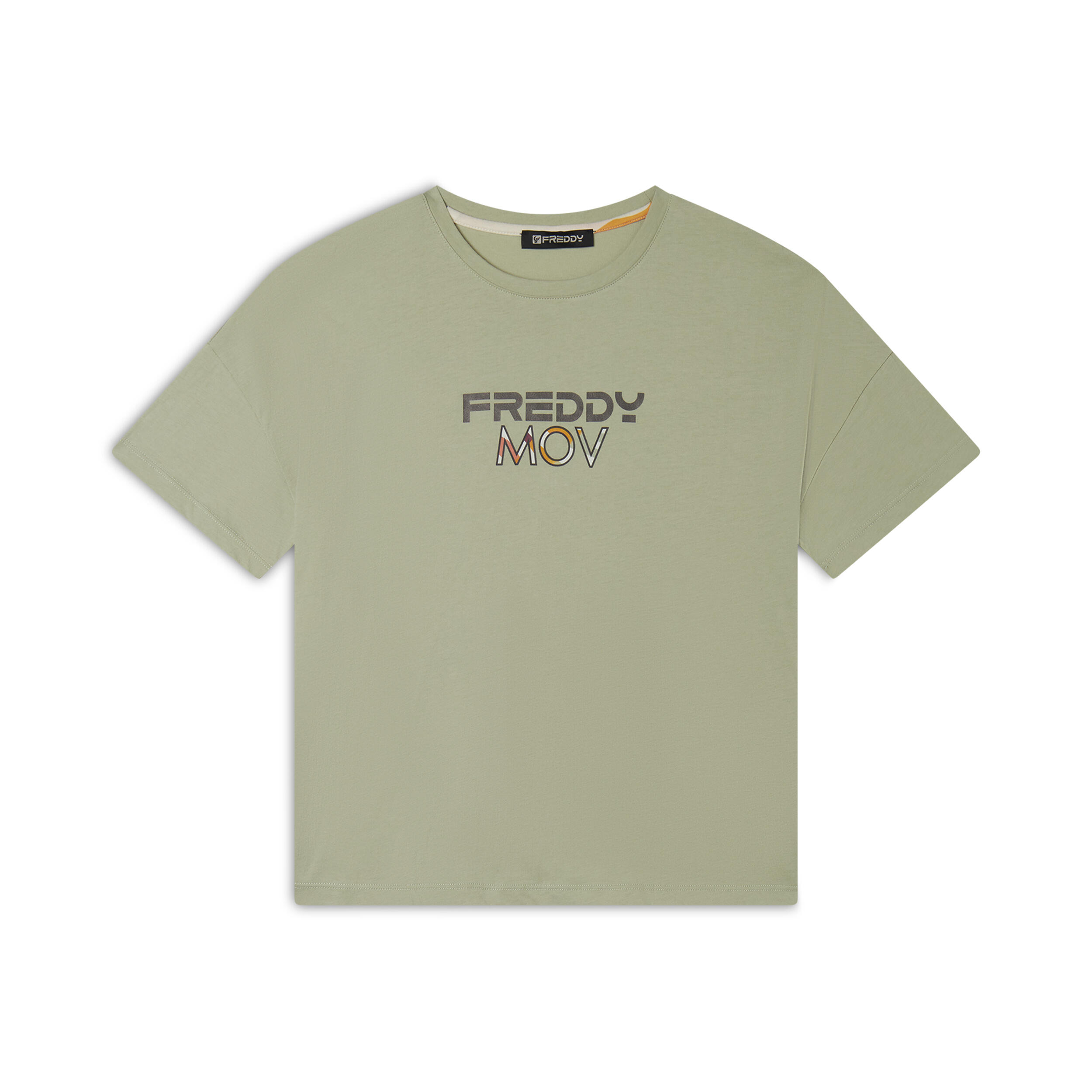 FREDDY T-shirt Cropped con Spacchi Laterali