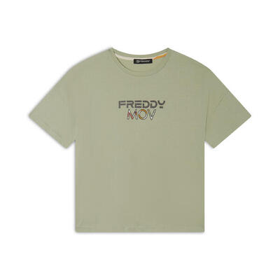 T-shirt Cropped con Spacchi Laterali