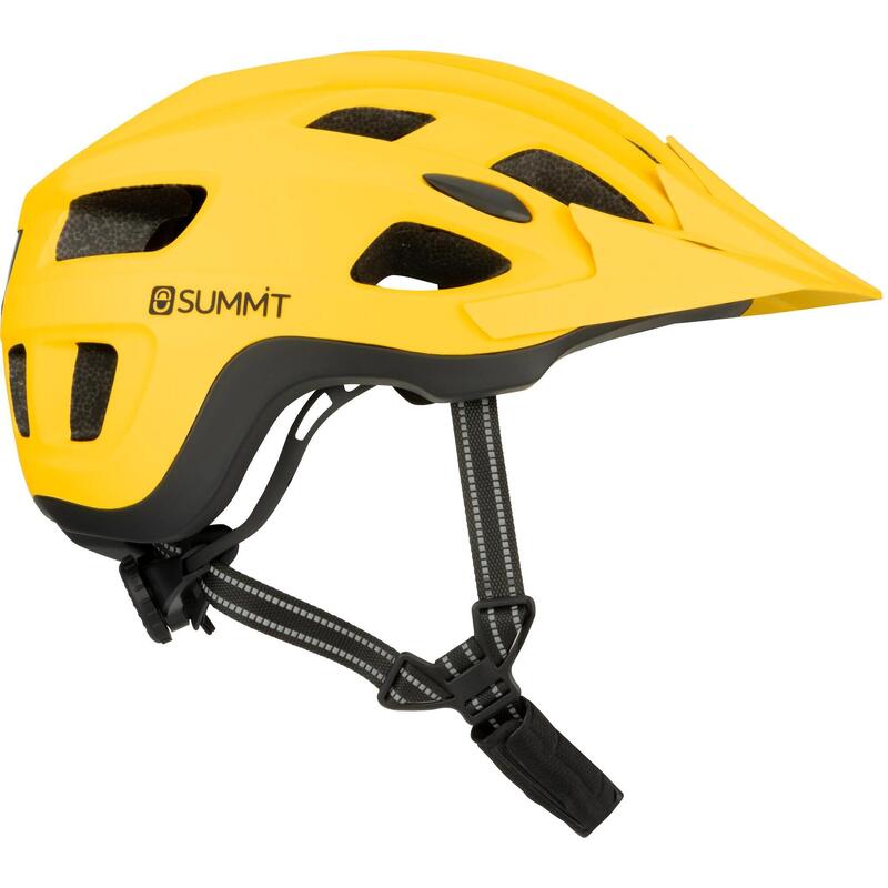 Cască de siguranță bicicletă reglabilă cu LED, galben, M (55–59 cm)
