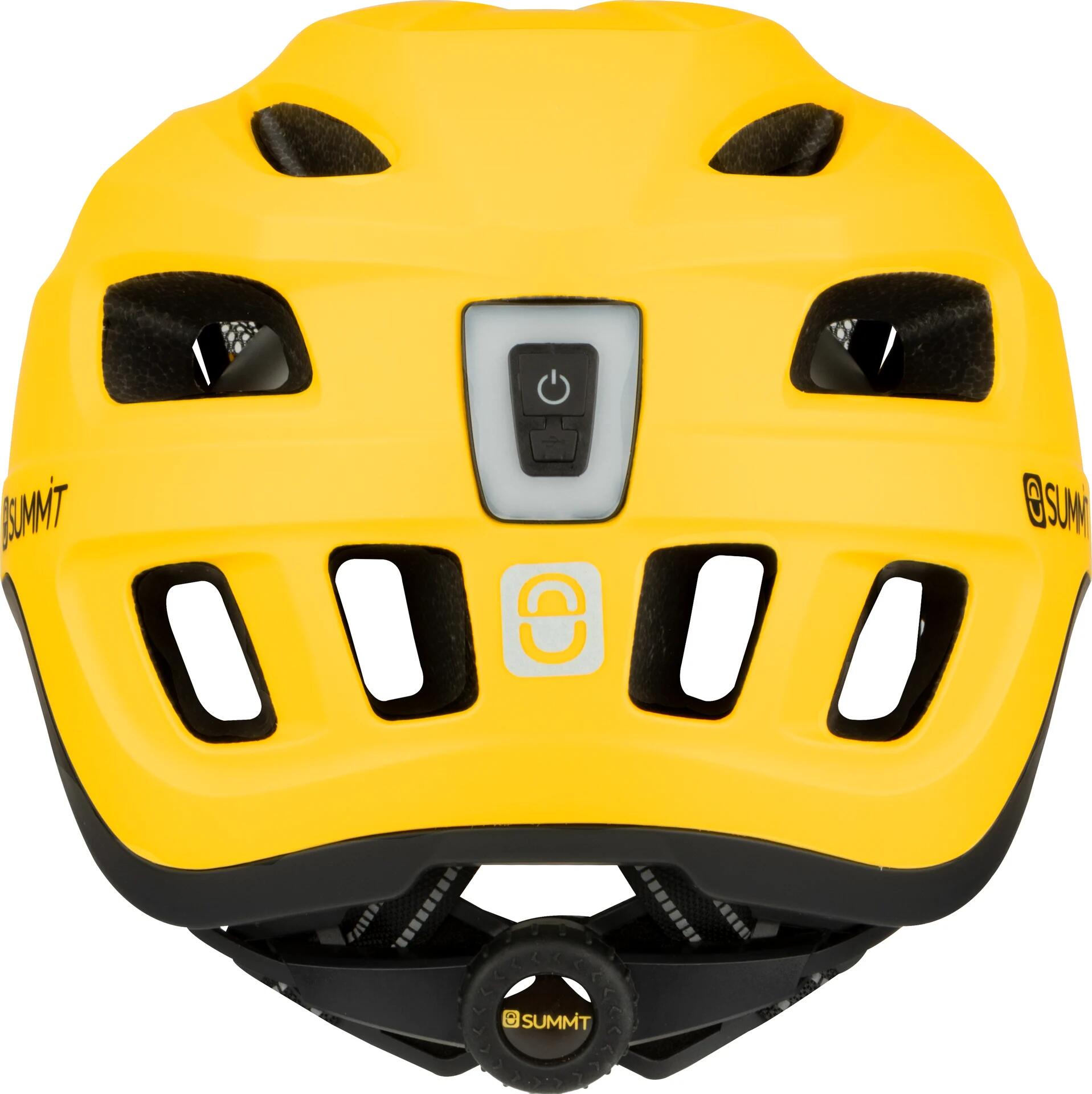 Casco da bicicletta regolabile 1936 con LED USB, giallo, L 3/5