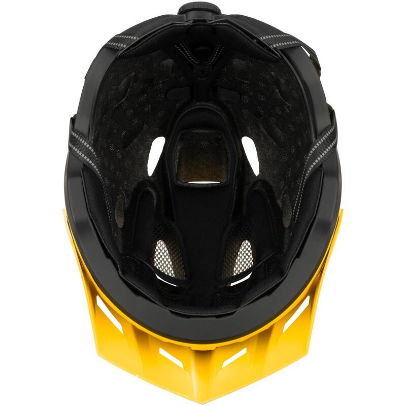 Cască de bicicletă reglabilă 1936 cu LED USB, galben, L (59–61 cm)