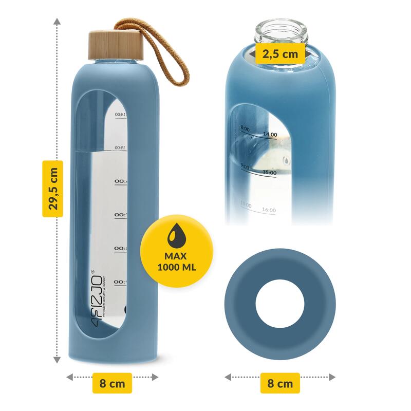 Sticlă de apă sportivă din sticlă 4FIZJO 1000 ml