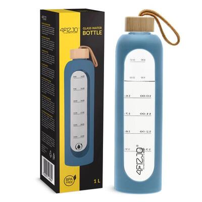 Borraccia sportiva vetro donna 1000ml BPA Free scala graduata 4FIZJO