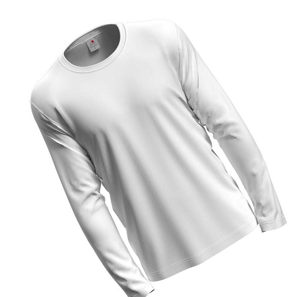 Camisola de manga comprida clássica masculina (Branco) 2/2
