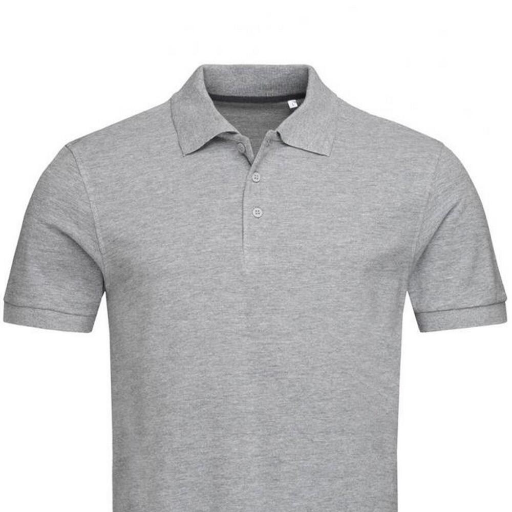 Camisa pólo Lux Heather para homem (Cinza Heather) 2/2