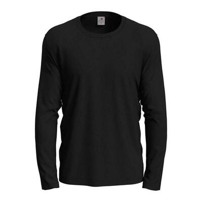 Heren klassiek tshirt met lange mouwen (zwart opaal)