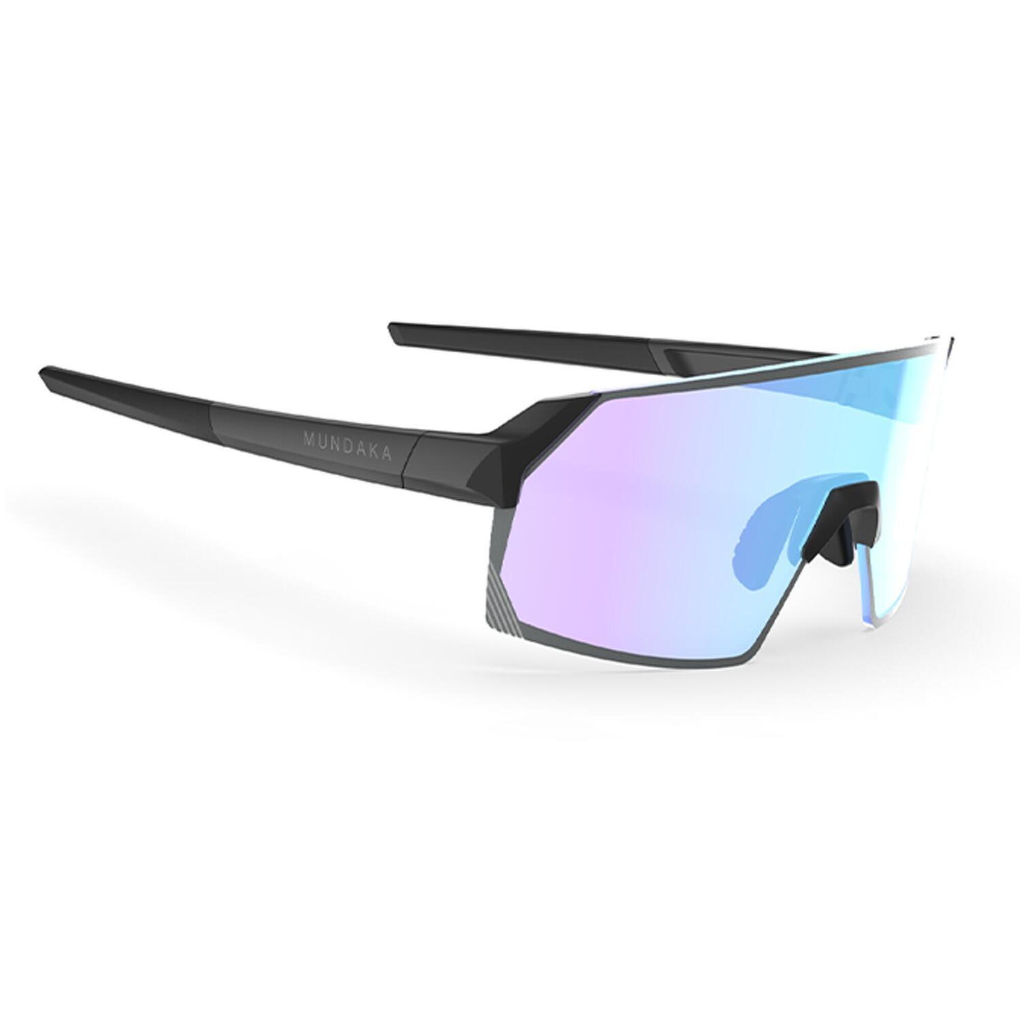 Mundaka - Lunettes De Soleil Raptor Noir Mat, Cx Bleu Photochromique - Cat.1-3 - Mundaka - Lunettes De Soleil - Bleu|noir - No Size - Decathlon