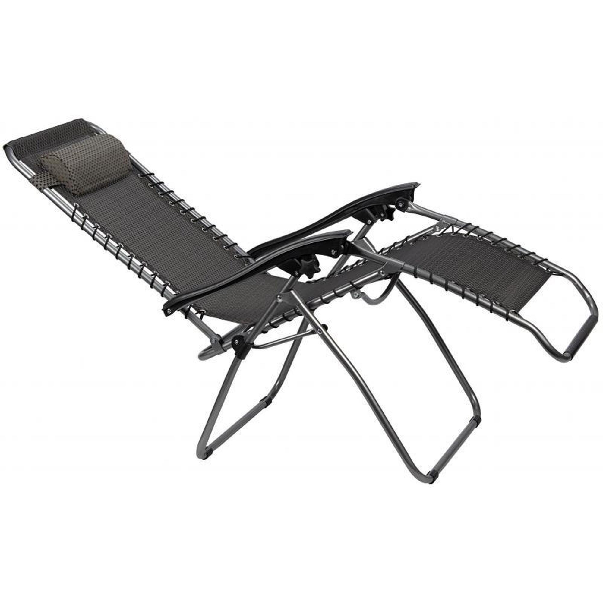 Scaun camping Abbey Chaise Lounge III, Gri, Textilene