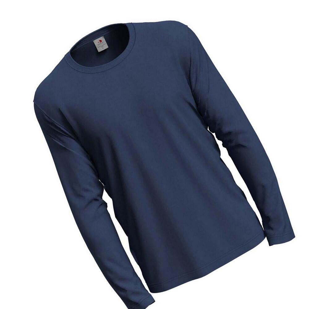 Camisola de manga comprida clássica masculina (Azul Marinho) 2/2