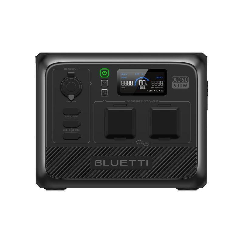 BLUETTI AC60 Générateur Solaire LiFePO4 403Wh/600W IP65 pour Camping