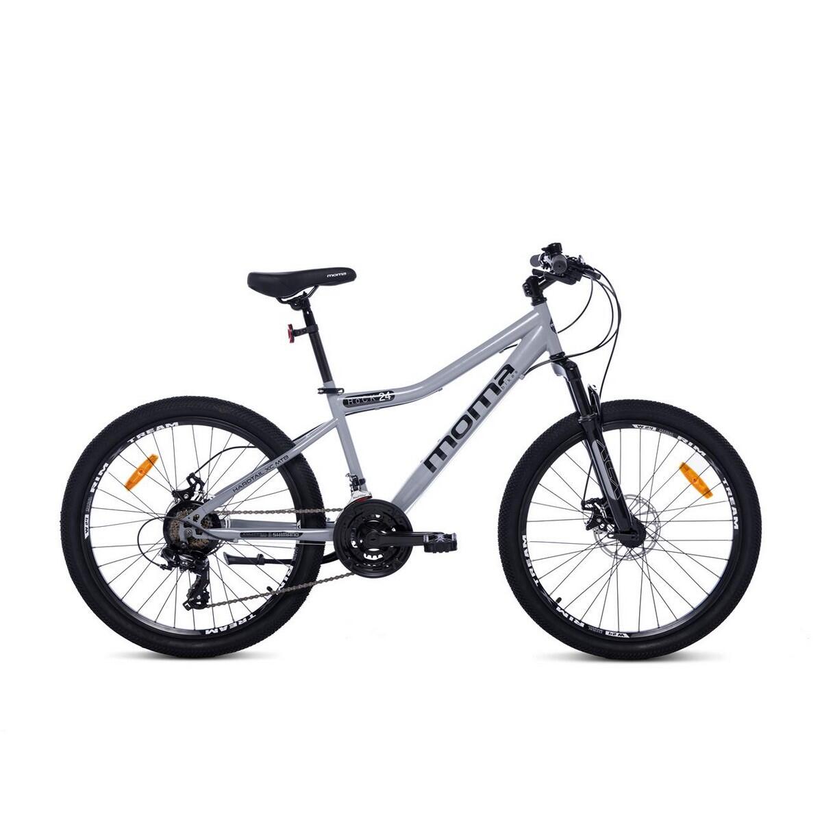 MOMA BIKES Bicicletta MTB Junior,ROCK 24", SHIMANO 21V, Freni a Disco, Sospensioni Avanti