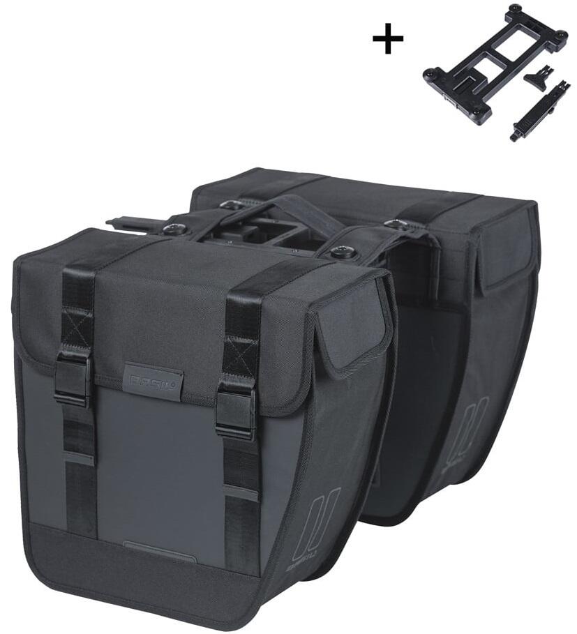 Basil Tour Double Bike Bag - Waterproof 28L - Black 2/9