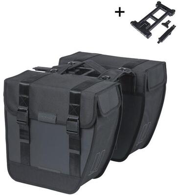 Basil tour dubbele fietstas waterproof - 28l - zwart