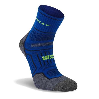 Hilly twinskin anklet - electric blue/grijs - dubbellaags anti-blaar sokken