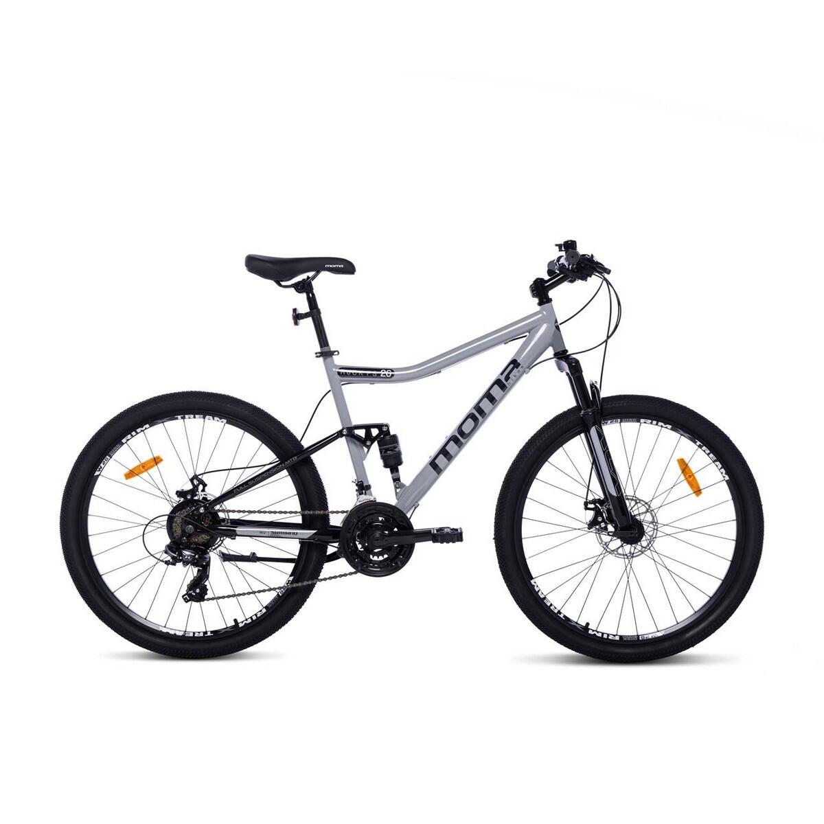 MOMA BIKES Bicicletta MTB, ROCK 26" FS, SHIMANO 24V, Freni a Disco, Doppie sospensioni