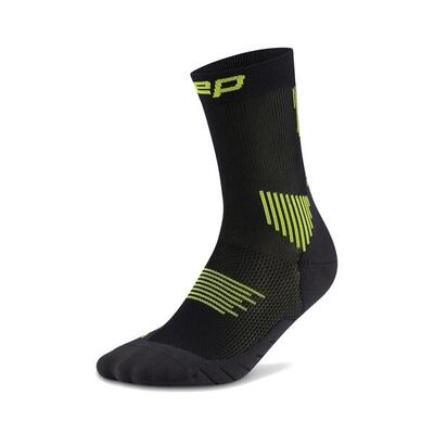 Cep run mid-cut compressie sokken - zwart/groen - heren