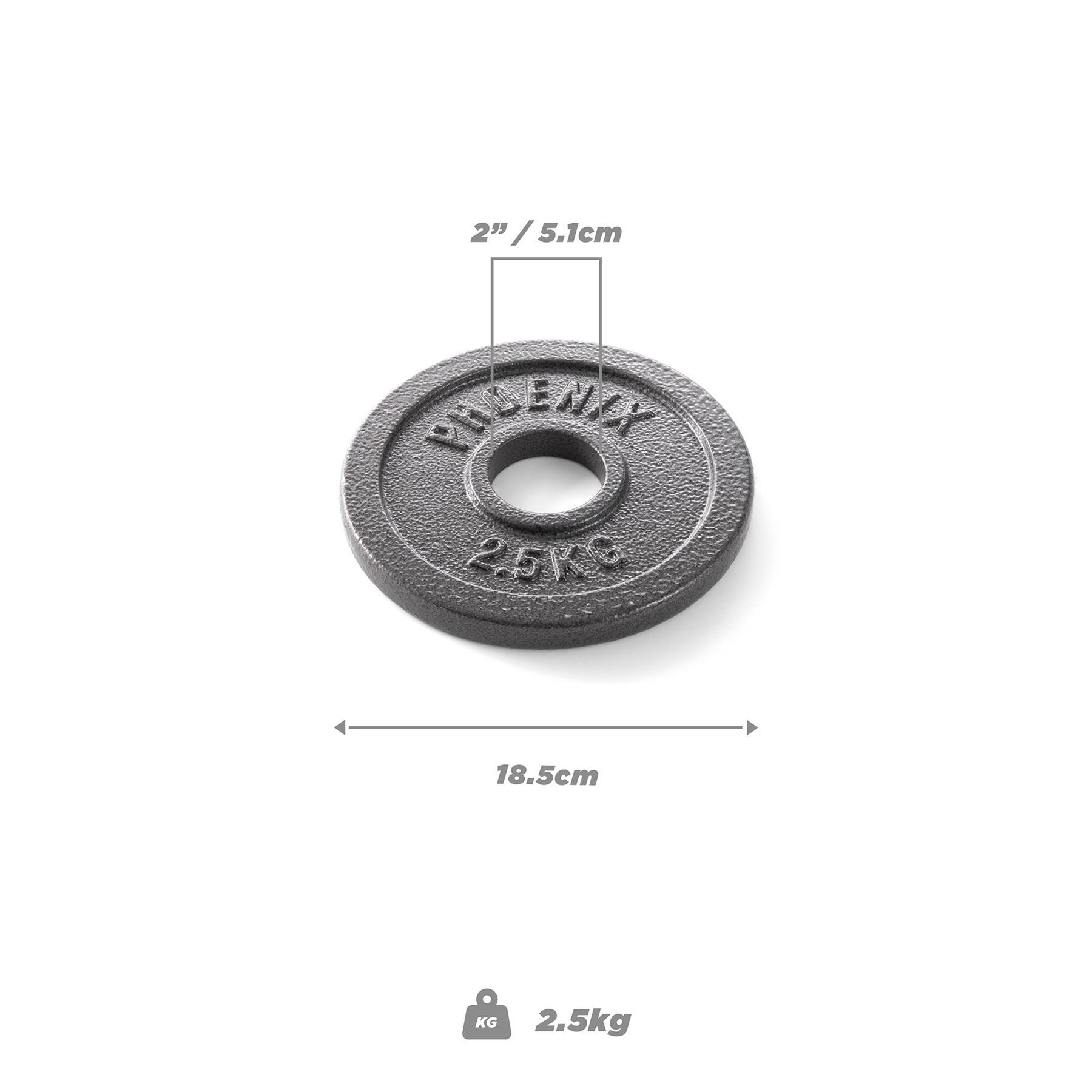 Phoenix Fitness Cast Iron Weight Plates 2.5kg 2inch hole 2/2