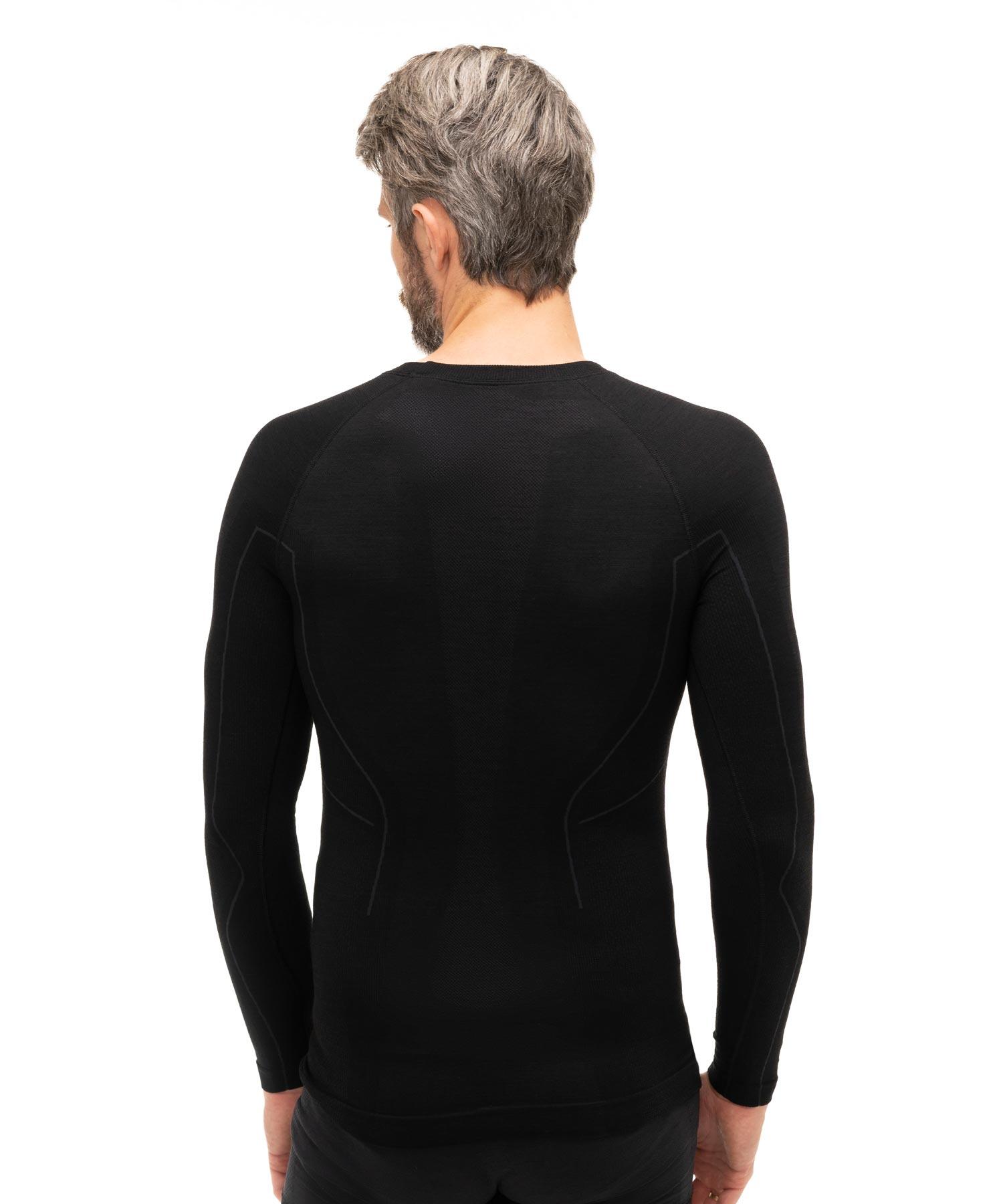 T-shirt da trekking uomo Brubeck Active Wool LS12820 nero M 3/4